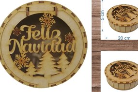 Intra απο ξύλο plywood 3mm-4mm πάχος Χριστουγεννιάτικο - Κουτί δώρου - Δίασταση 30x20 cm INTRAFABR-6392102