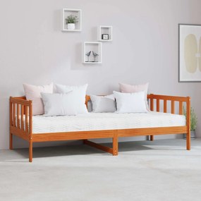 vidaXL Κρεβάτι ημέρας με στρώμα Κερωτό Καφέ και Λευκό 90 x 200 cm