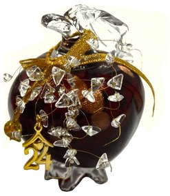 Χριστουγεννιάτικο Διακοσμητικό Ρόδι Γυάλινο Murano Κόκκινο Royal Art 10εκ. KAT20/14/3RD