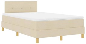 vidaXL Κρεβάτι box spring με στρώμα με στρώμα Κρεμ 120 x 190 cm ύφασμα