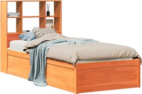 vidaXL Σκελετός Κρεβ. Χωρίς Στρώμα Καφέ Κεριού 75x190 εκ Μασίφ Πεύκο