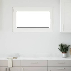 vidaXL Παράθυρο Υπογείου "RISOR" 100x70 εκ. Ανακλινόμενο & Περιστρεφόμενο DIN Αριστερά Λευκό