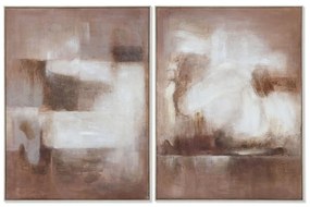 Καμβάς Home ESPRIT Λευκό Καφέ Αφηρημένο Σύγχρονη 92 x 3,8 x 122 cm (x2)