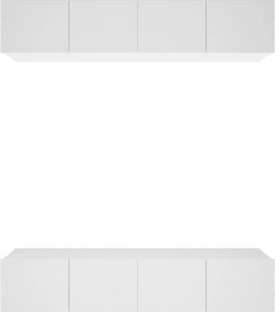 vidaXL Έπιπλα Τηλεόρασης 4 τεμ. Λευκό 80x30x30 εκ. Επεξ. Ξύλο