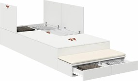 vidaXL Κρεβάτι με αποθηκευτικό χώρο Λευκό 80 cm Επεξεργασμένο ξύλο