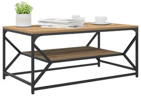 vidaXL Τραπεζάκι σαλονιού με ράφι από Ξύλο Artisan 90x50x40 εκ. Επεξεργασμένο ξύλο