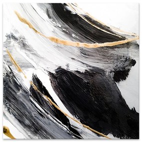 Πίνακας σε καμβά &quot;Golden And Silver Reflections&quot; Megapap ψηφιακής εκτύπωσης 100x100x3εκ.