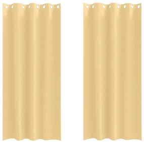 vidaXL Κουρτίνες με κουρτίνες 2 pcs Μπεζ 260x140εκ. Πολυεστέρας