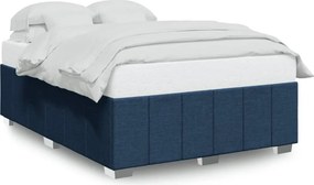 vidaXL Σκελετός Κρεβατιού Χωρίς Στρώμα Μπλε 140x190 εκ. Υφασμάτινο