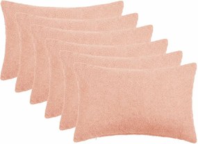 vidaXL Κάλυμμα Μαξιλαριού 6 pcs HEERLEN Ροζ 40 x 60 cm Μπουκλέ