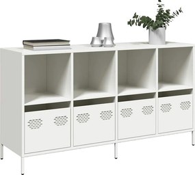 vidaXL Sideboard Λευκό 135x39x73,5 cm Ατσάλι ψυχρής έλασης