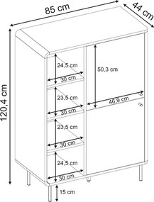 Μπουφές Colia Megapap χρώμα sepet oak 85x44x120,4εκ.