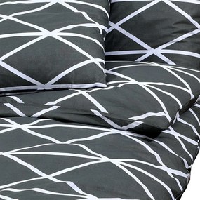 Σετ Παπλωματοθήκη vidaXL Γκρι 135x200 εκ. Βαμβακερό