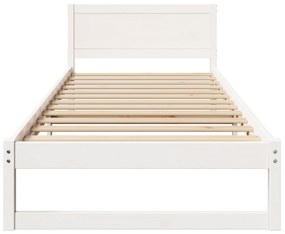 vidaXL Κρεβάτι Λευκό Ξύλο 90 x 200 cm Μινιμαλιστικό Κρεβάτι Ορθογώνιο