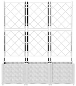 vidaXL Κηποτινάκι με Τρέλα 3 pcs Λευκό 120 x 40 x 143 εκ. PP