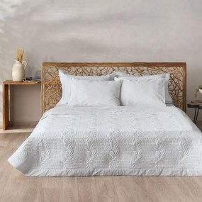 Κουβερλί Aslan (Σετ 3τμχ) White Kentia Υπέρδιπλo 230x250cm 100% Βαμβακοσατέν