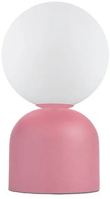 Φωτιστικό επιτραπέζιο Albus Megapap E14 μεταλλικό - γυάλινο χρώμα ροζ - λευκό Ø13x28εκ.
