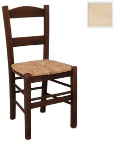 ΣΥΡΟΣ Καρέκλα Άβαφη Οξιά με Ψάθα Αβίδωτη -  41x45x88cm