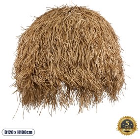 02159 GloboStar® GLOBOSTAR® GUADELOUPE 02159 Boho Κρεμαστό Φωτιστικό Οροφής με Ντουί 1 x E27 AC 220-240V IP20 - Μπεζ - Μ120 x Π120 x Υ100cm
