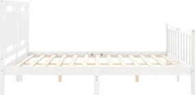 vidaXL Σκελετός Κρεβ. Χωρίς Στρώμα Λευκό 200x200 εκ Μασίφ Πεύκο