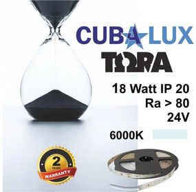 Ταινία LED 18W IP20 24V 3000K 4000K 6000K 5M TORA Cubalux 500073