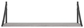 Ραφιέρες Τοίχου 2 τεμ. Γκρι Sonoma 80x25x25,5 εκ. Επεξ. Ξύλο - Γκρι