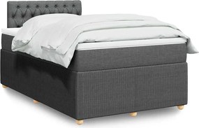 vidaXL Κρεβάτι Boxspring με Στρώμα Σκούρο Γκρι 120x200 εκ. Υφασμάτινο