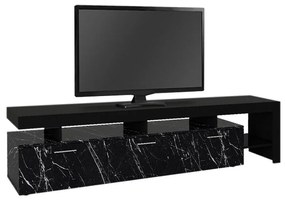 Έπιπλο Τηλεόρασης Acnes 0242778 220x40x52cm Black - Black Marble Effect