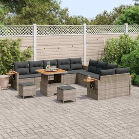 vidaXL Σετ Καναπέ Κήπου με μαξιλάρι 13 pcs Γκρι 80 x 80 x 71 cm