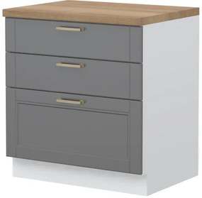 Επιδαπέδιο ντουλάπι Tahoma R-80-3F-Γραφίτης - 80.00Χ60.00Χ88.00cm