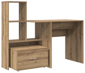 vidaXL Γραφείο artisan δρυς 131.5 x 50 x 106.5 εκ. Επεξεργασμένο ξύλο