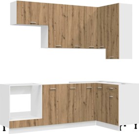 vidaXL Μονάδα κουζίνας LYON 8 pcs Artisan Δρυς Επεξεργασμένο Ξύλο