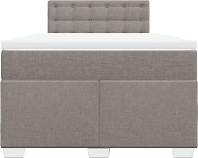 vidaXL Κρεβάτι Boxspring με Στρώμα Taupe 120x200 εκ. Υφασμάτινο