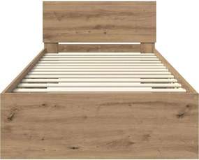 vidaXL Σκελετός Κρεβατιού Artisan Oak 90 x 190 cm Επεξεργασμένο Ξύλο