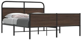 Σκελετός Κρεβ. Χωρίς Στρώμα Καφέ Δρυς 160x200 εκ. Μεταλλικό