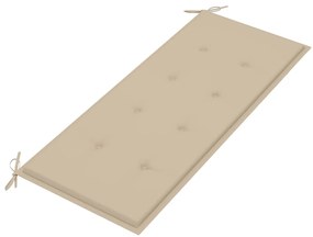 vidaXL Παγκάκι Κήπου Στοιβαζόμενο 128,5 εκ. Μασίφ Ξύλο Teak &amp; Μαξιλάρι