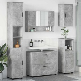 vidaXL Σετ Επίπλων Μπάνιου 5 pcs Γκρι σκυροδέματος 30 x 35 x 192 εκ.