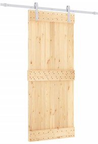 vidaXL Συρόμενη Μεσόπορτα με Μηχανισμό 85 x 210 εκ. Μασίφ Ξύλο Πεύκου