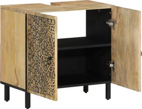 vidaXL Ντουλάπι Μπάνιου 62 x 33 x 58 εκ. από Μασίφ Ξύλο Μάνγκο