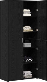 vidaXL Highboard Μαύρη Οξυά 80 x 42 x 185 εκ