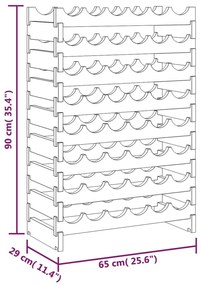 vidaXL Ραφιέρα Κρασιών 65 x 29 x 90 εκ. από Μασίφ Ξύλο Πεύκου