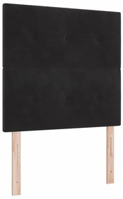 vidaXL Κρεβάτι με ελατήρια με στρώμα Μαύρο 120 x 200 cm Βελούδο