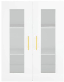 Ντουλάπι Τοίχου Γυαλιστερό Λευκό 69,5 x 34 x 90 εκ. - Λευκό