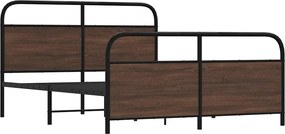 vidaXL Σκελετός Κρεβ. Χωρίς Στρώμα Καφέ Δρυς 160x200 εκ. Μεταλλικό