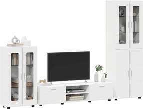 vidaXL Σετ επίπλου τηλεόρασης FLORIN 3 pcs Λευκό Επεξεργασμένο ξύλο