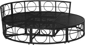 vidaXL Εξωτερική Lounge κρεβάτι χωρίς θόλο Μαύρο πολυ μπαστούνι