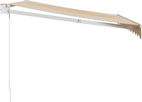 vidaXL Τέντα Πτυσσόμενη Κίτρινη/Λευκή 3 x 2,5 μ. Ύφασμα και Αλουμίνιο