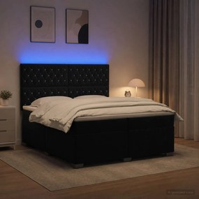 vidaXL Κρεβάτι box spring με στρώμα Μαύρο 200 x 200 cm Βελούδο
