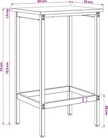 vidaXL Μπαρ σκαμπό 2 τμχ. Artisan Δρυς 40 x 32 x 74 εκ