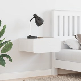 vidaXL Τοίχου Κομοδίνο Λευκό 39 x 34 x 16.5 εκ. Συμπαγές ξύλο πεύκου